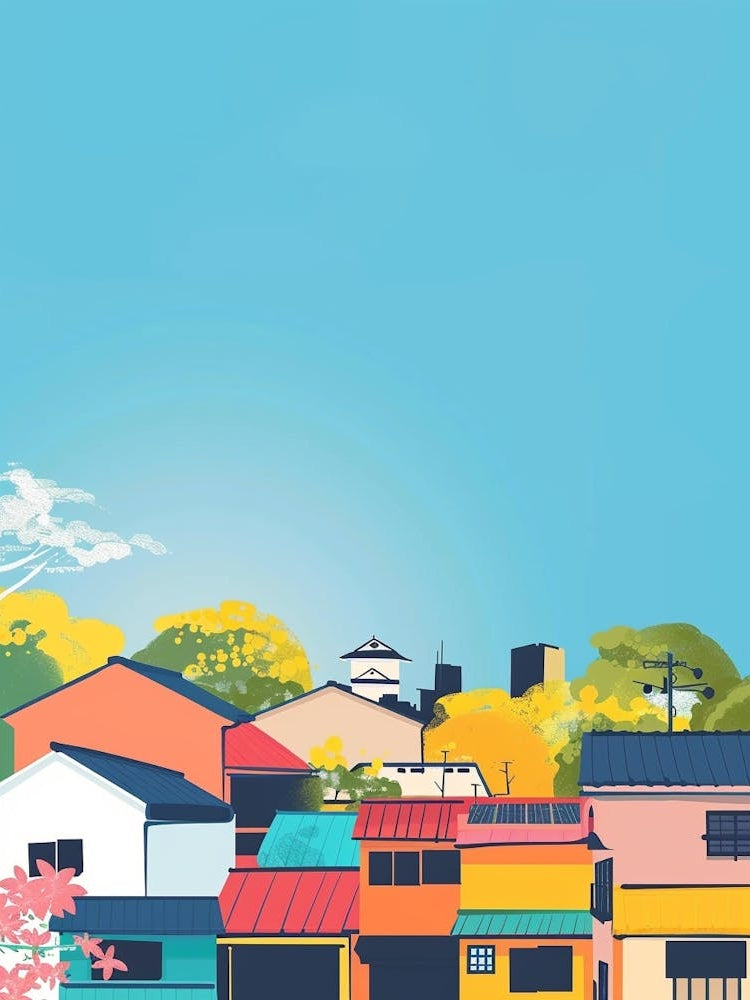 Osaka Japan 1 Colourful Illustration