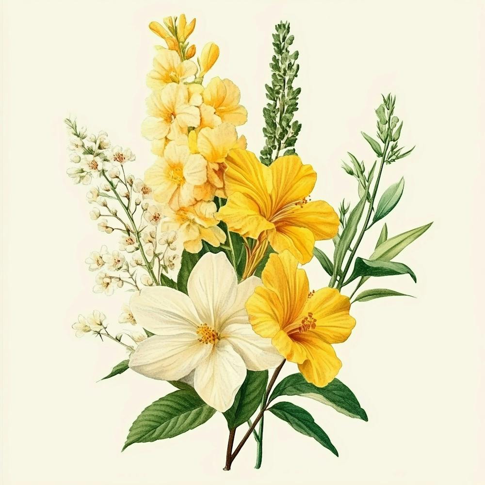 Yellow And White Flowers Art