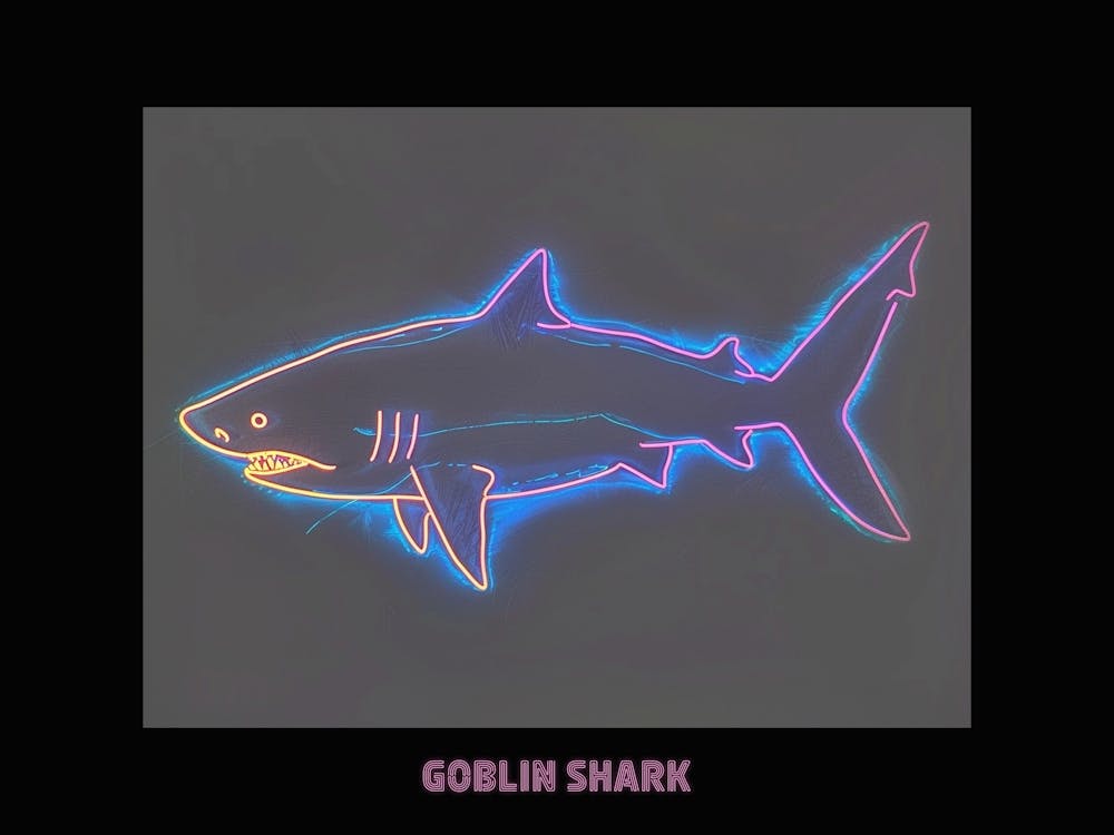 Neon Pink Goblin Shark Poster 3