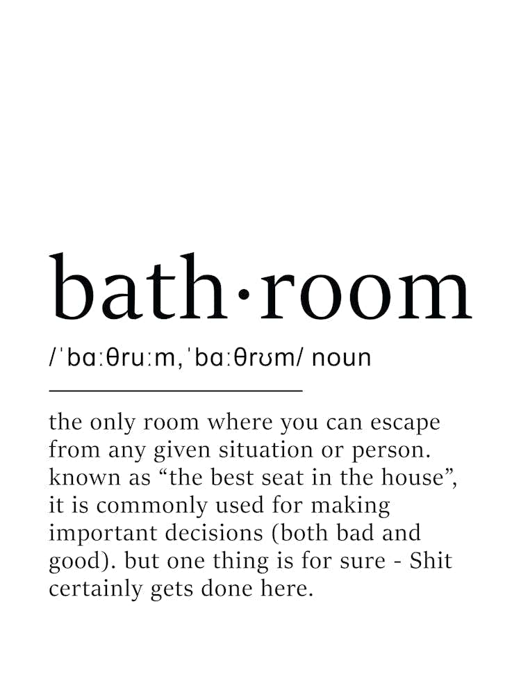 Bathroom Definition Poster - Dictionary