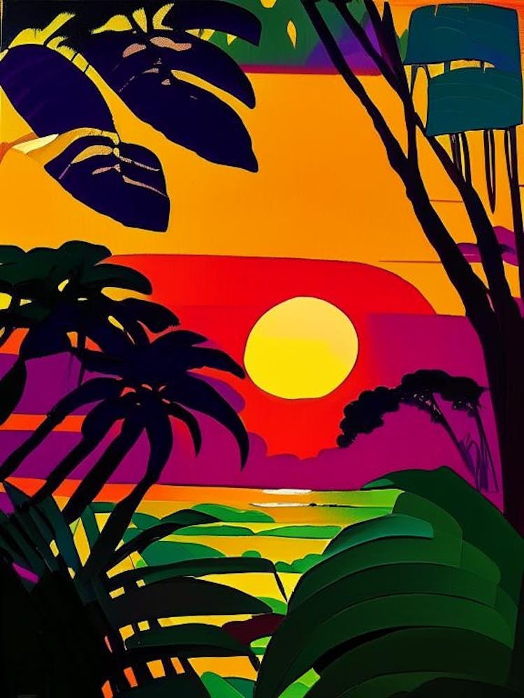 Tropical Plant Sunset 2
