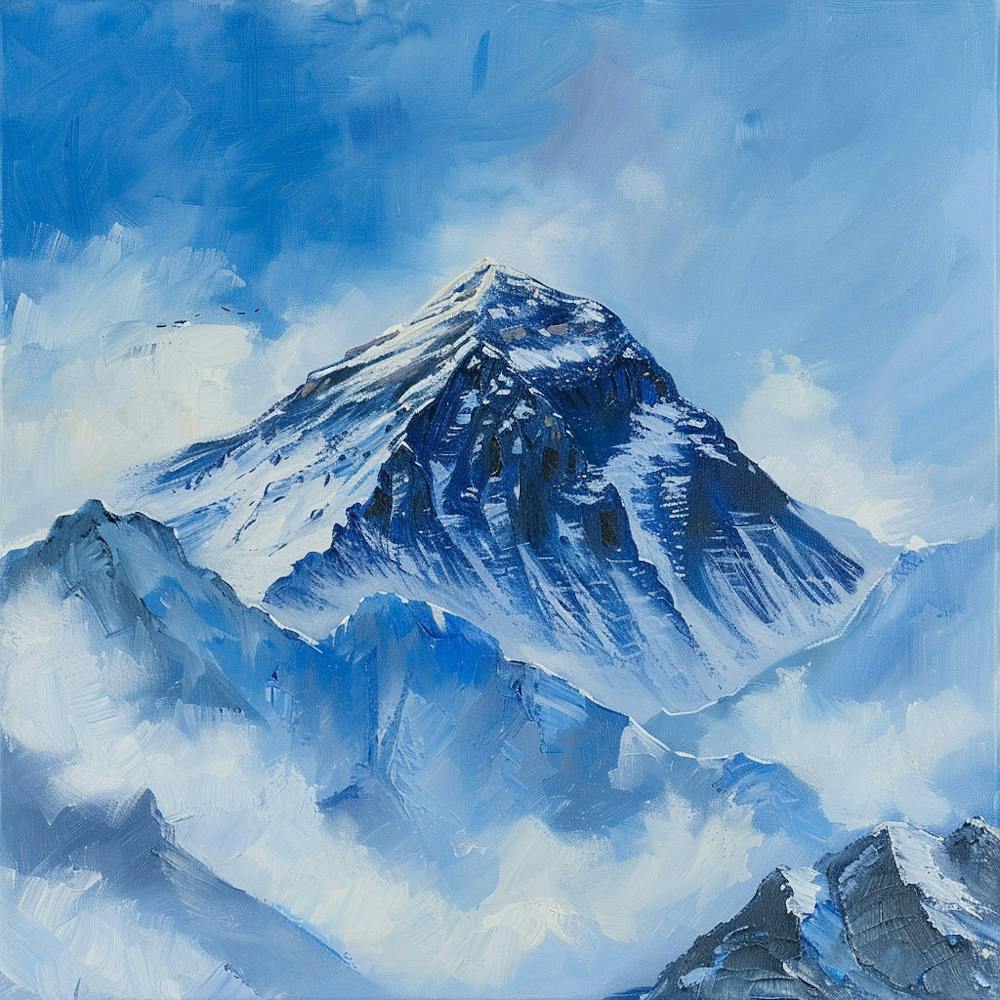 A Mount Everest In Nepal Oil Painting 4