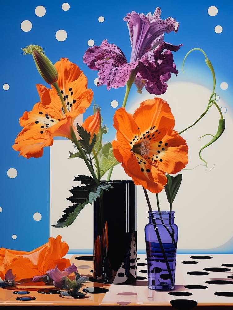 Surreal Florals Canterbury Bells 3 Flower Painting