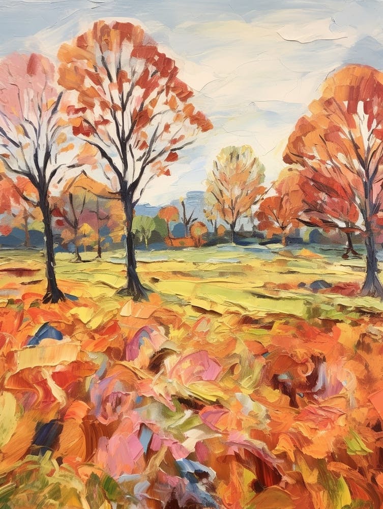 Autumn City Park Painting Brockwell Park London 2