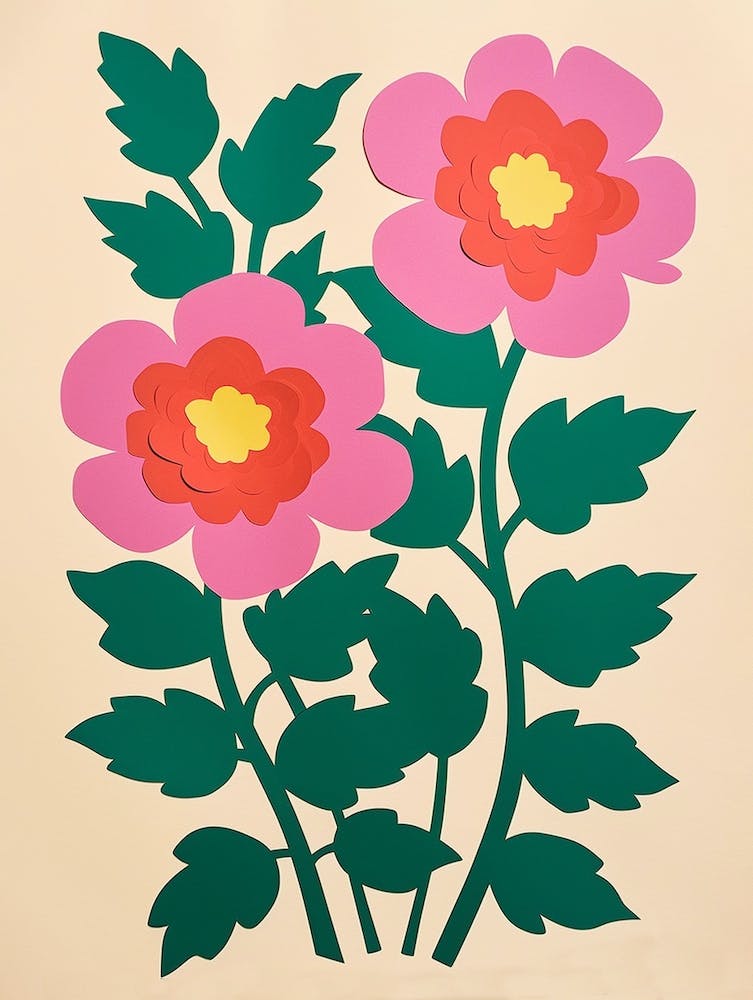 Cut Out Style Flower Art Peony 2