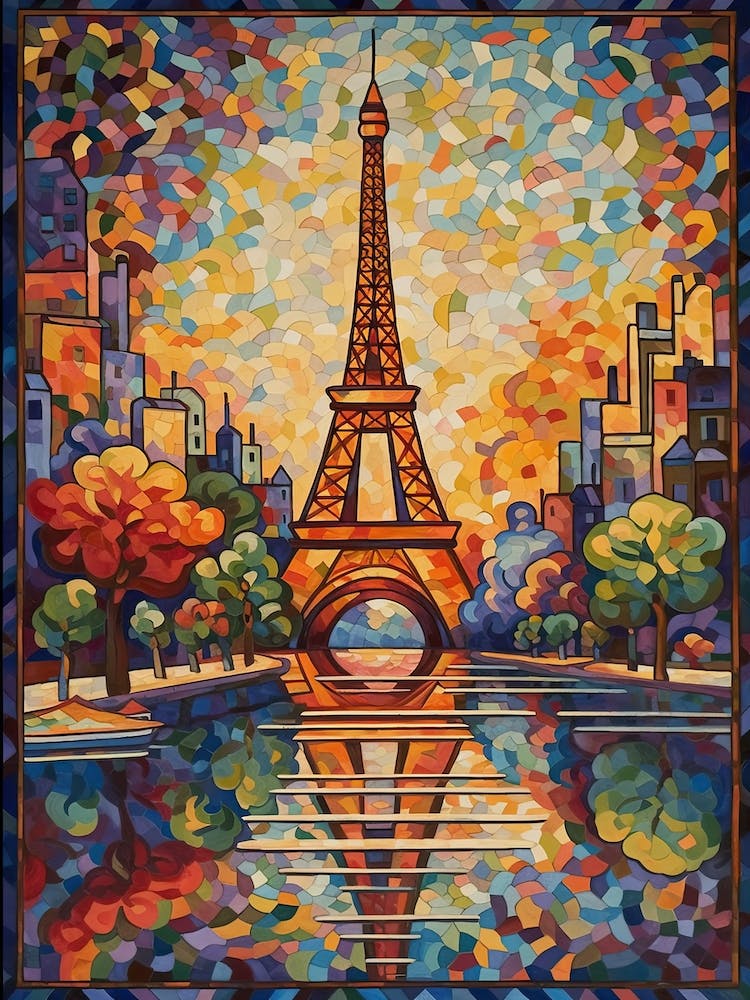 Eiffel Tower Paris France Paul Signac Stil 19