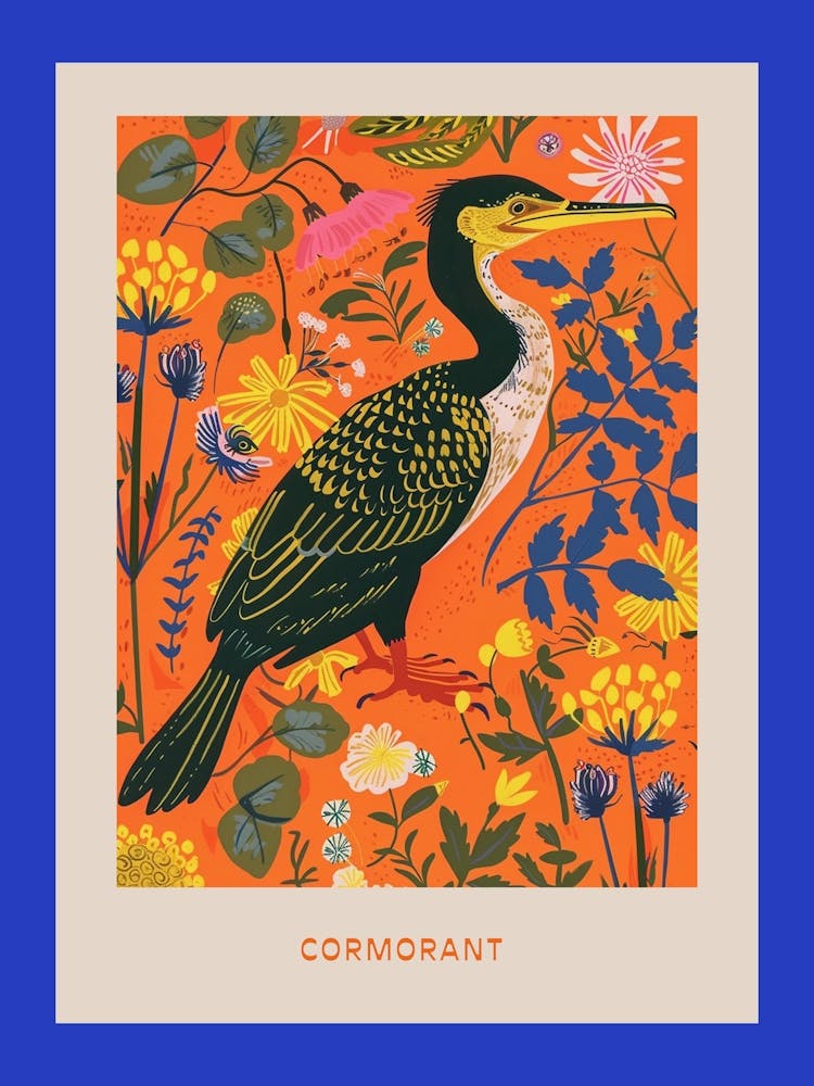 Spring Birds Poster Cormorant