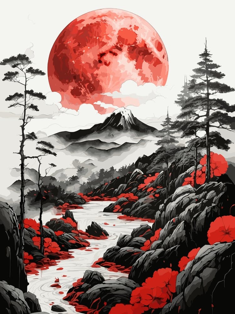 Mystischer Japanischer Bergwald