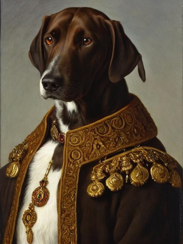 Plott Hound 2 Renaissance Portrait Oil Painting