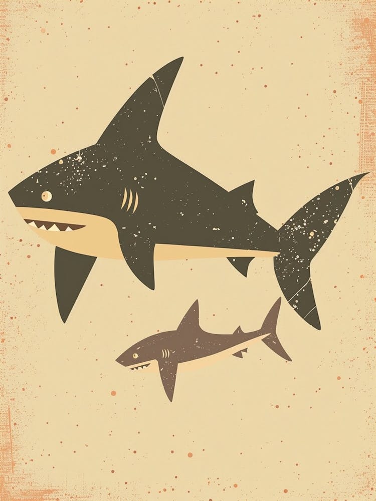 Famille de requins pastels sourds 1