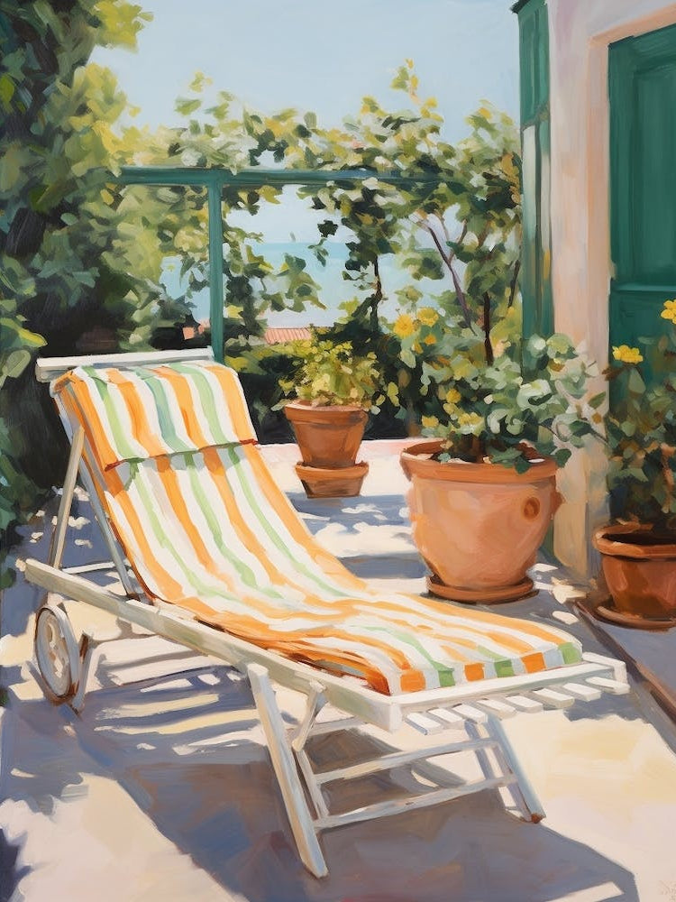 Sun Lounger By The Pool In Bari Italy