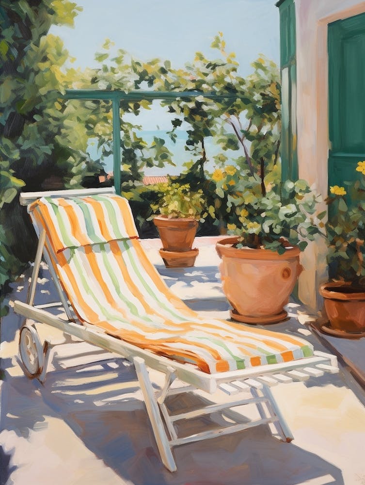 Sun Lounger By The Pool In Bari Italy