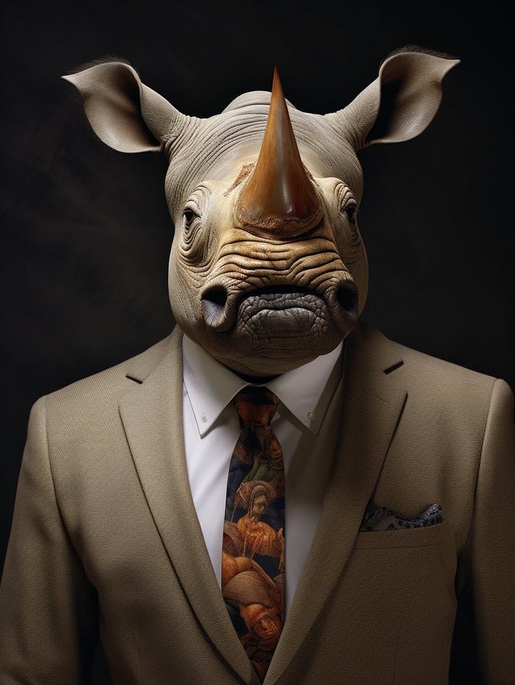 Rhinoceros Wearing A Suit 1
