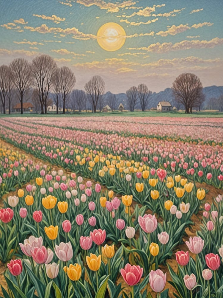 Tulip Field In Bloom