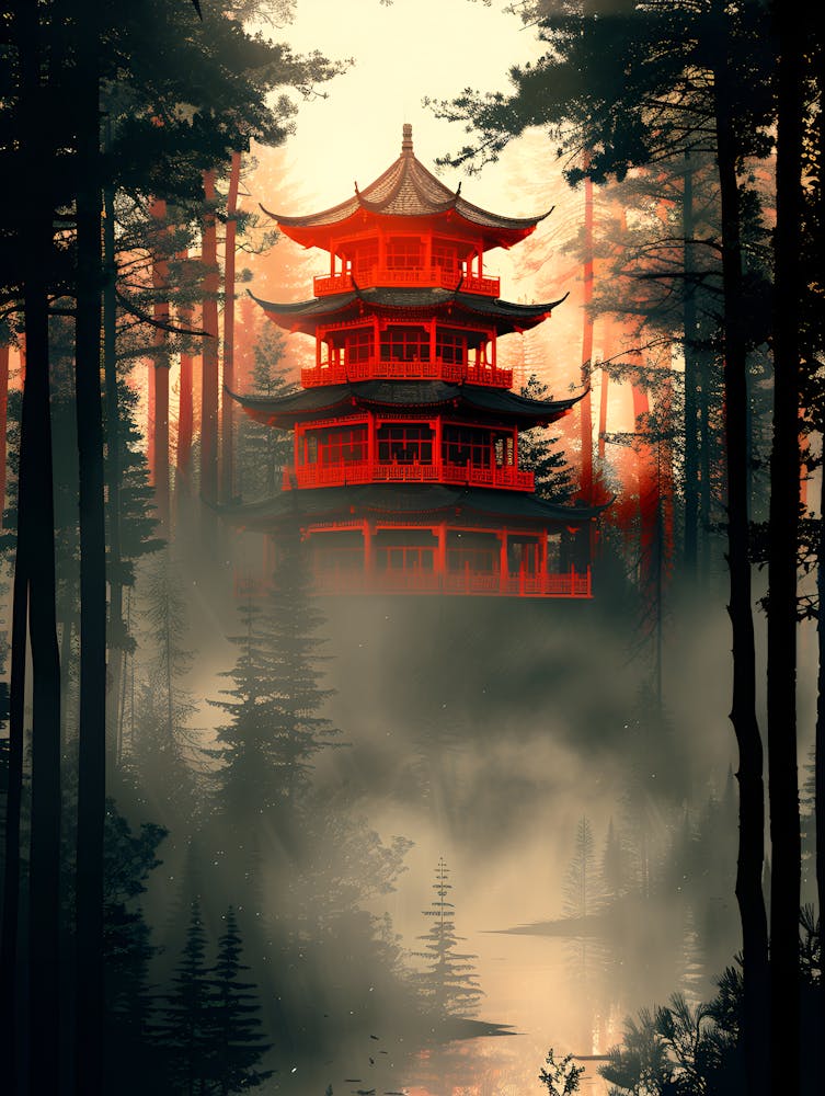 Pagoda In The Forest