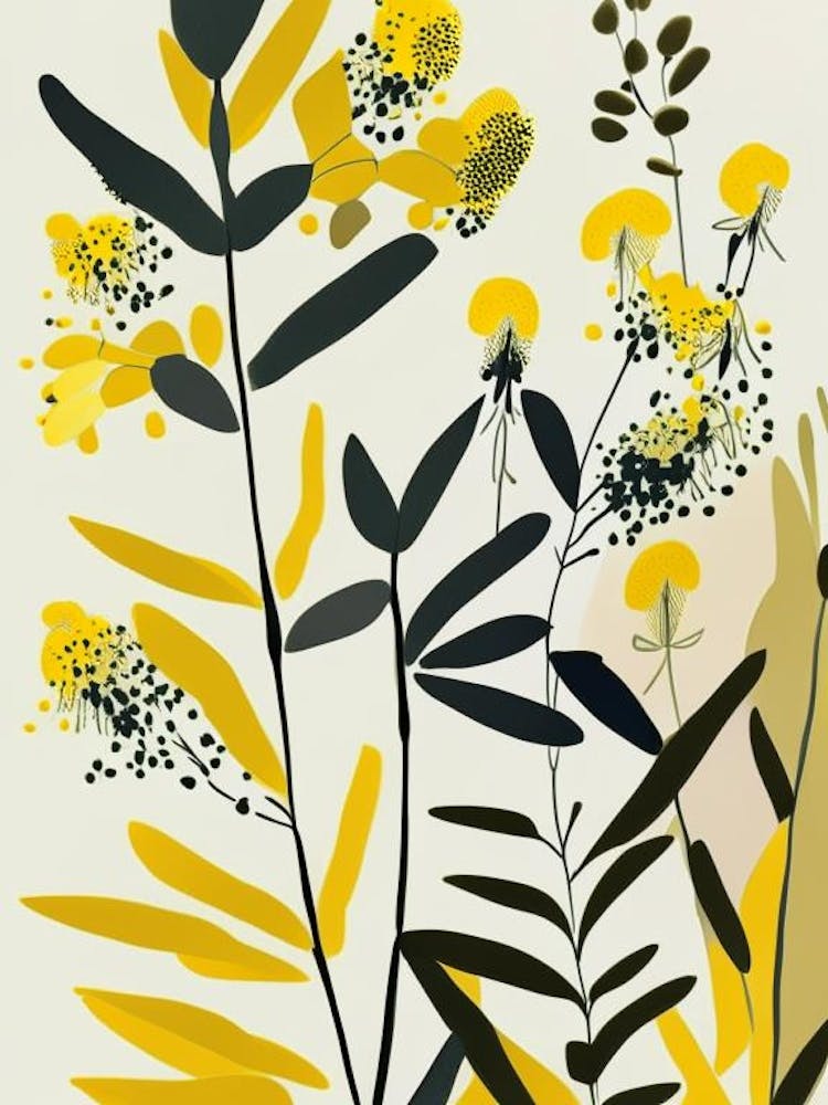 Goldenrod Wildflower Modern Muted Colours 1