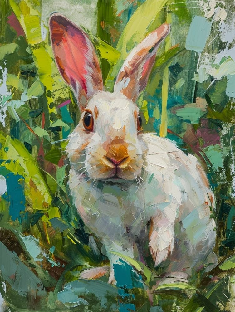 Florida White Rabbit Painting 1