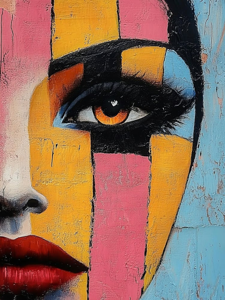 Womans Face, Showcasing Intricate Details And Vibrant Colors 1