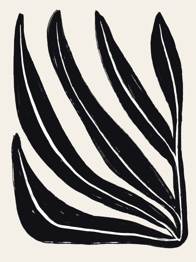 Botanical Leaf Black