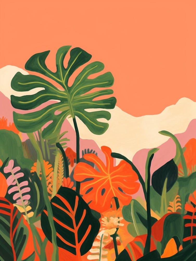 Boho Plant Painting Monstera Deliciosa 1