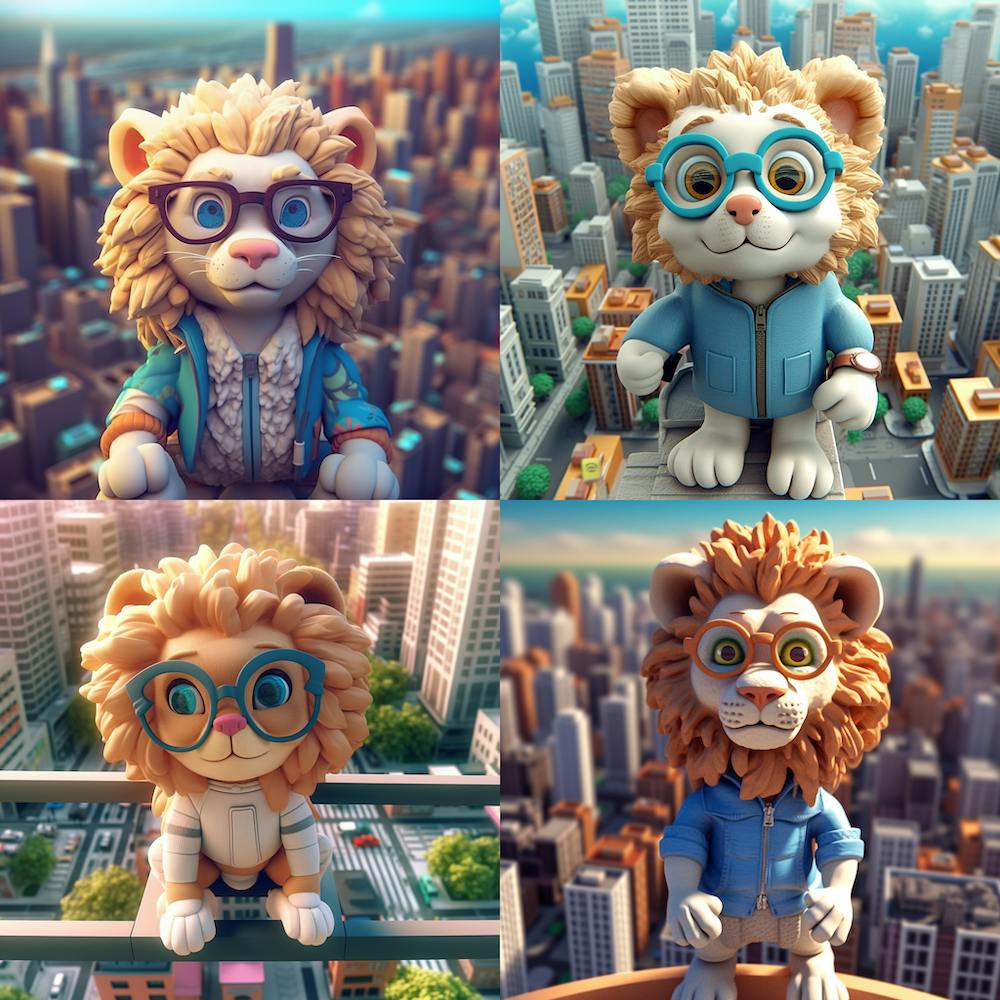 Armadiler City From Above  Q3 Lion With Glasses Cute 3d Nft 45c0a2c4 4f56 4b3a Bf10 988b3f177e27