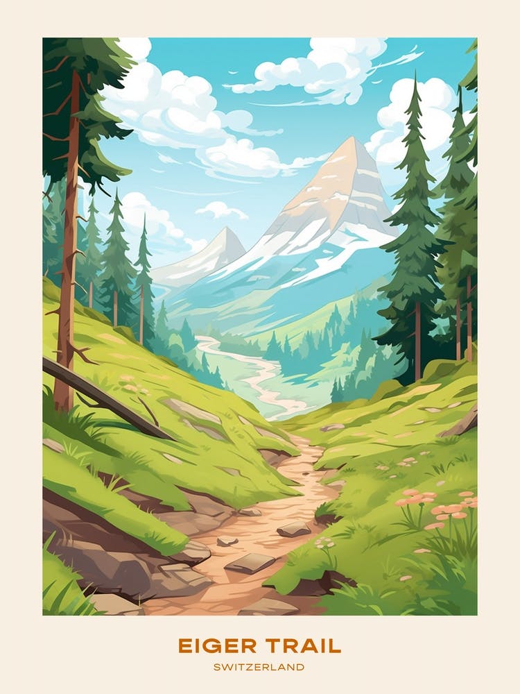 Eiger Trail Switzerland Hike Poster