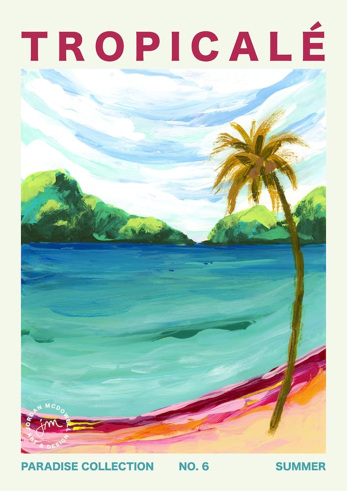 Palm Tree Beach Landscape Typography