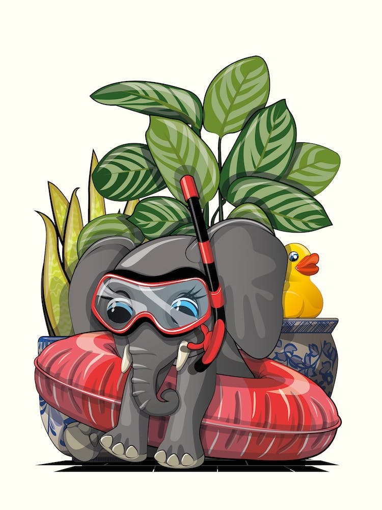 Elephant Ready For A Swim