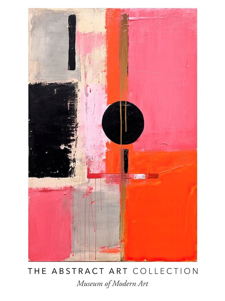 Pink And Black Abstract Painting 1 Exhibition Poster