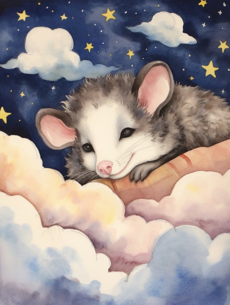 Baby Opossum 1 Sleeping In The Clouds