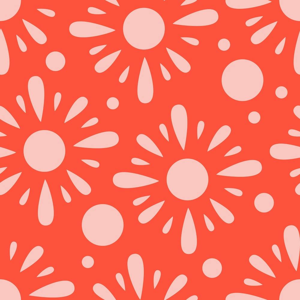 Light Pink Florals On Vibrant Background Square