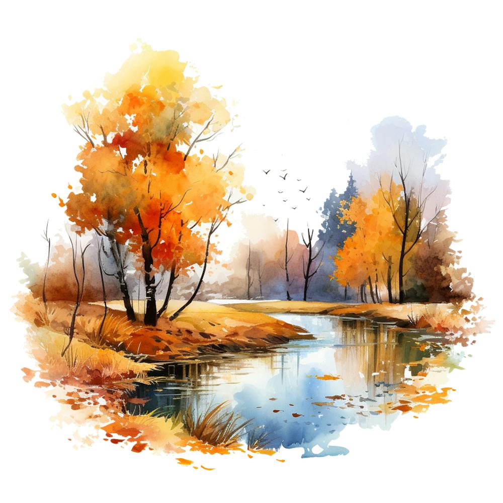 Watercolor Autumn Trees 9