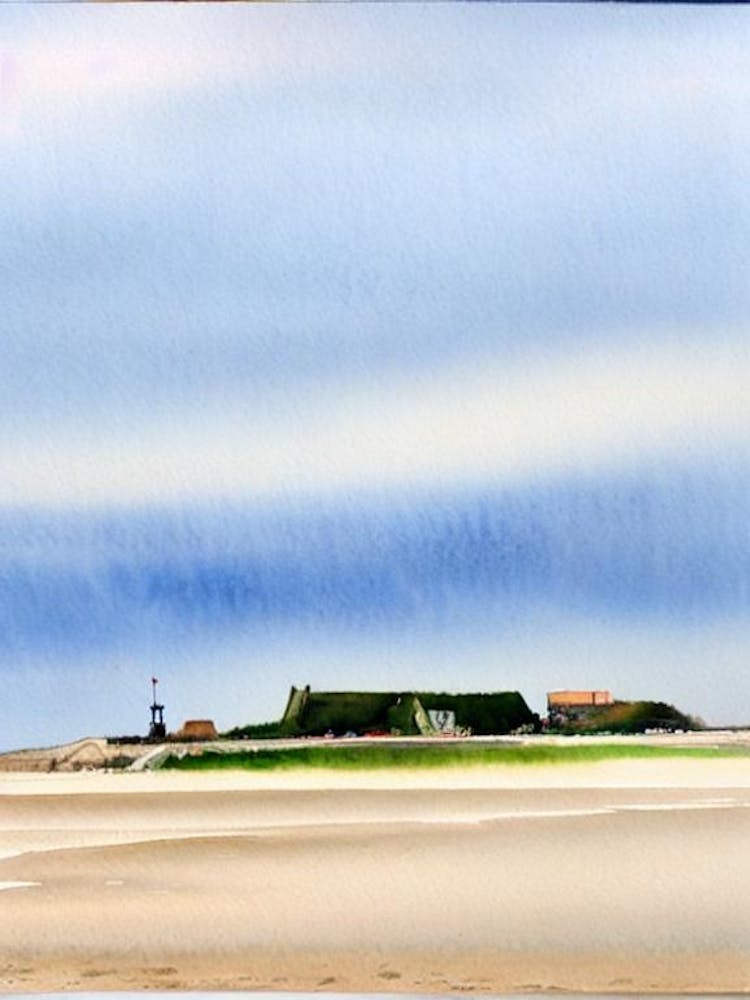 Plage Du Touquet 2, France Watercolour