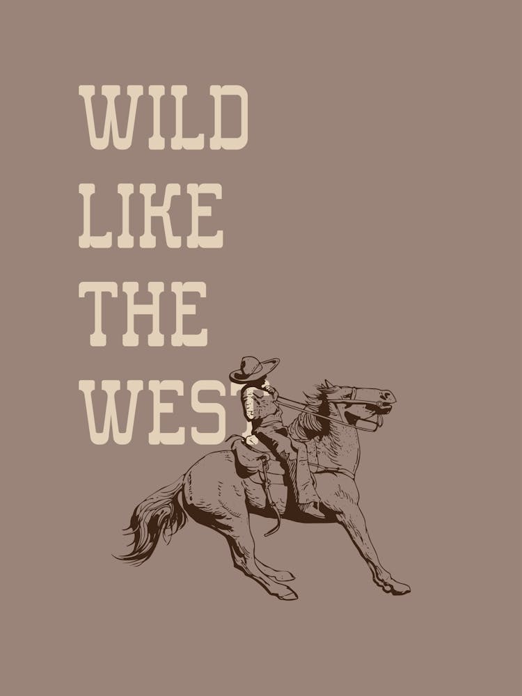 Wild West Printable Poster Cowboy Horseback Riding, Rodeo Wall Art, Western Decor, Vintage Cowgirl, Cowboy Poster