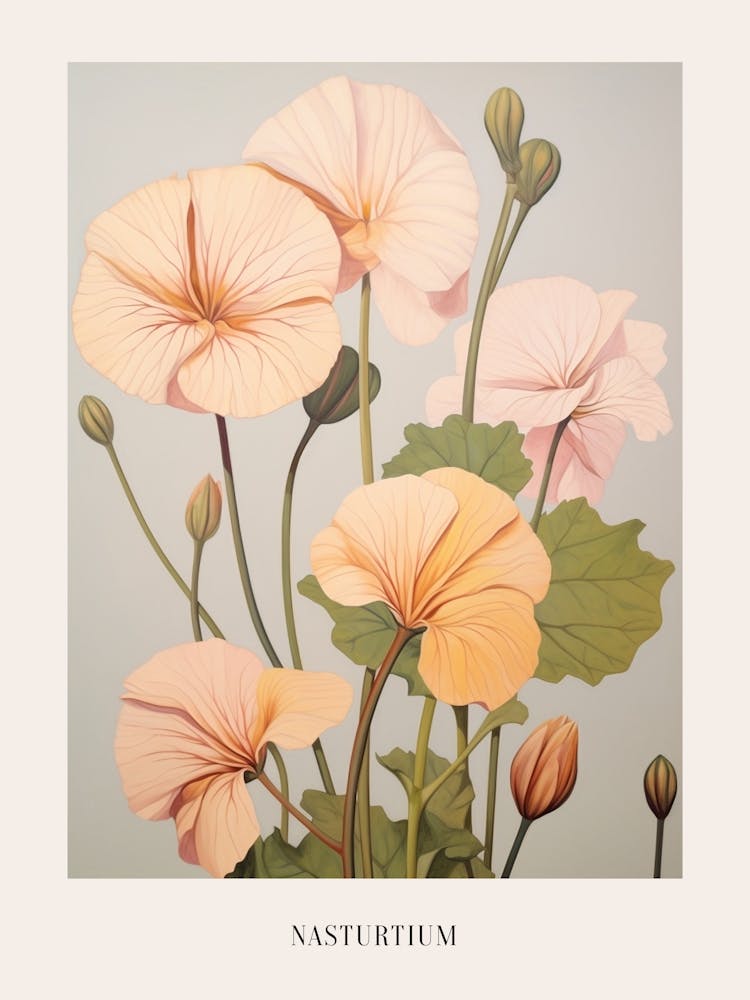 Floral Illustration Nasturtium 4 Poster