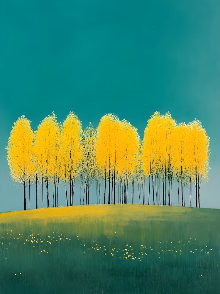 Yellow Trees Canvas Print