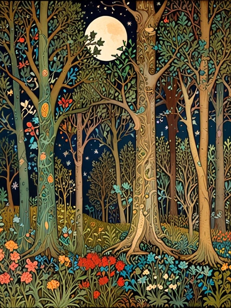 William Morris Wald bei Nacht 33