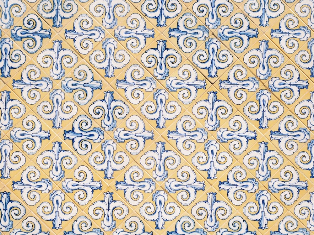 Tile Pattern In Yellow And Blue //  Valencia, Spain,  Travel Photography