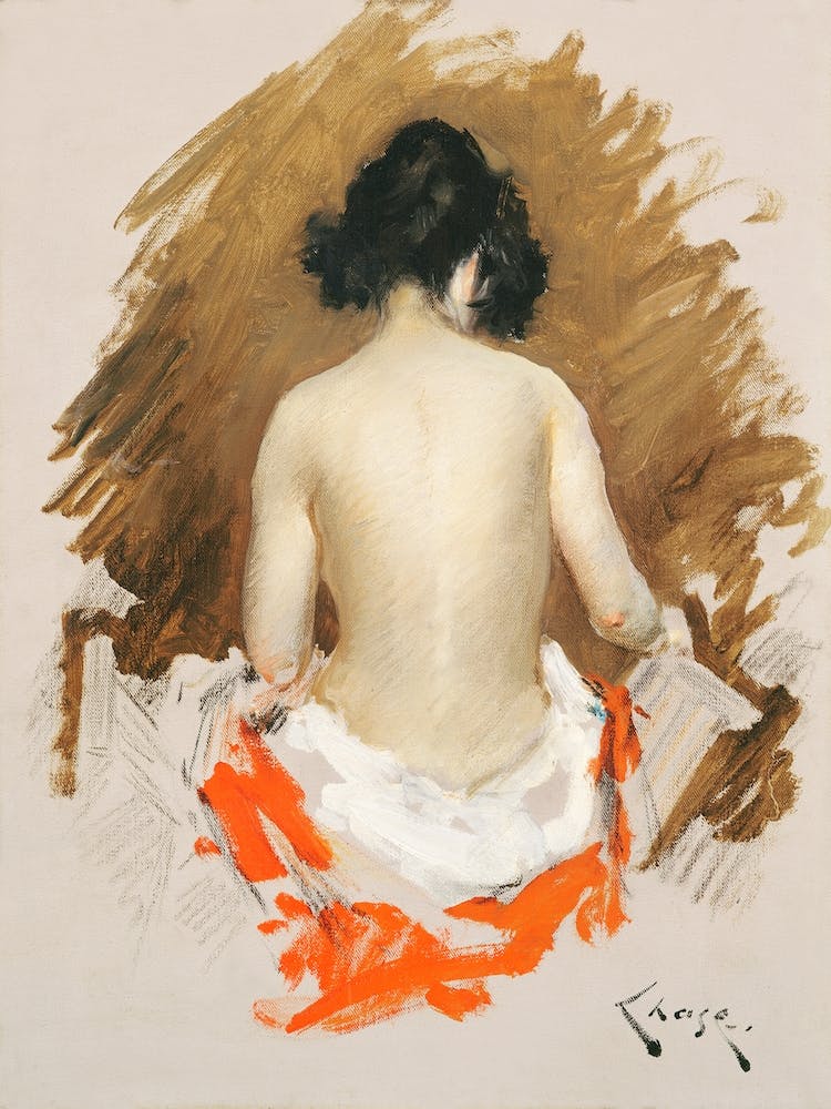 Naked Japanese Woman With A Kimono, William Merritt Chase