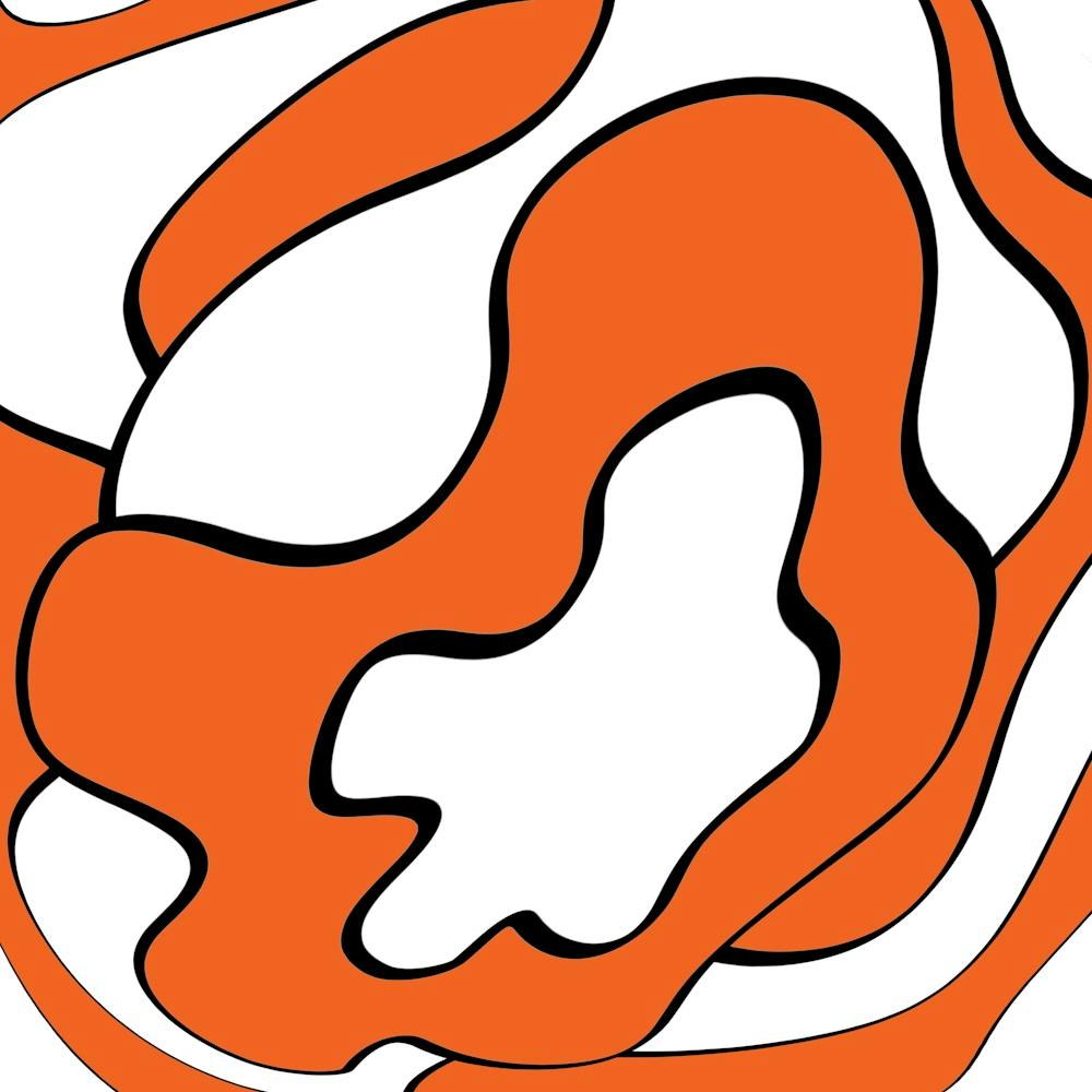 Orange And Black Swirl