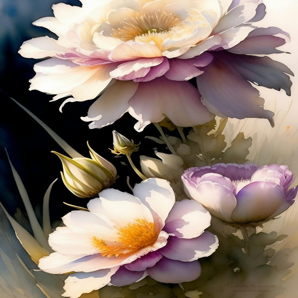 Three White Flowers