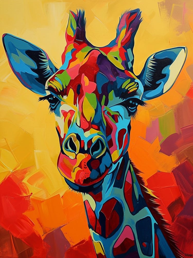 Colourful Giraffe Portrait 3