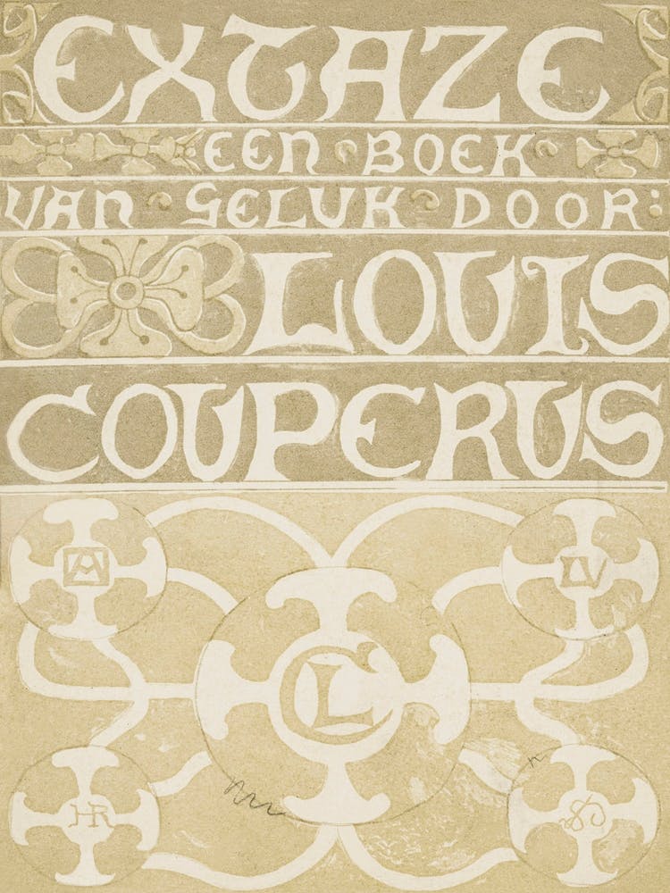 Band Design for Louis Couperus, Extaze a Book of Happiness (ca.1894), Richard Roland Holst