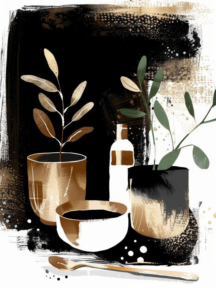 Gold And Black Abstract Painting 119