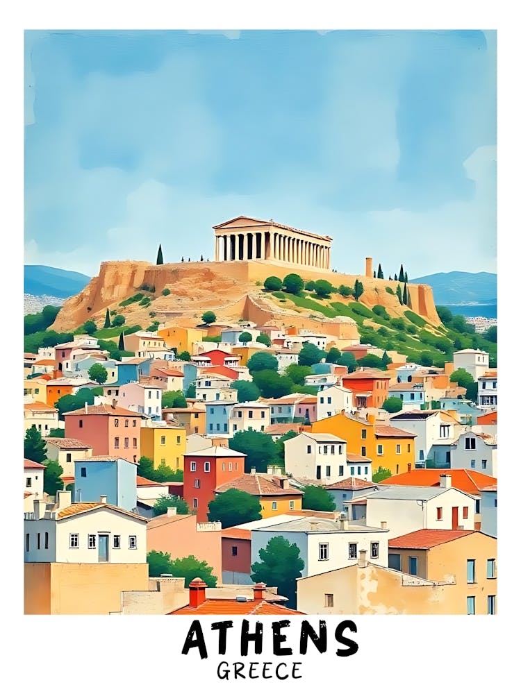 Athens Greece Vintage Travel Poster 37
