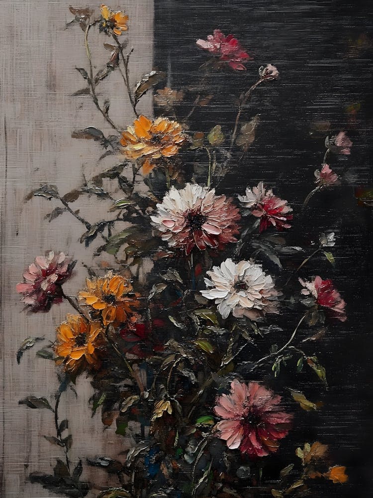 Dark Gothic Flowers In A Vase 1