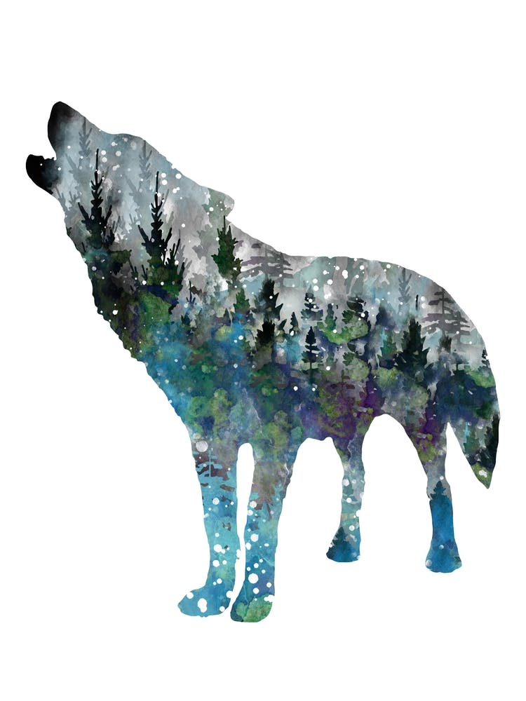 Howling Wolf Watercolor