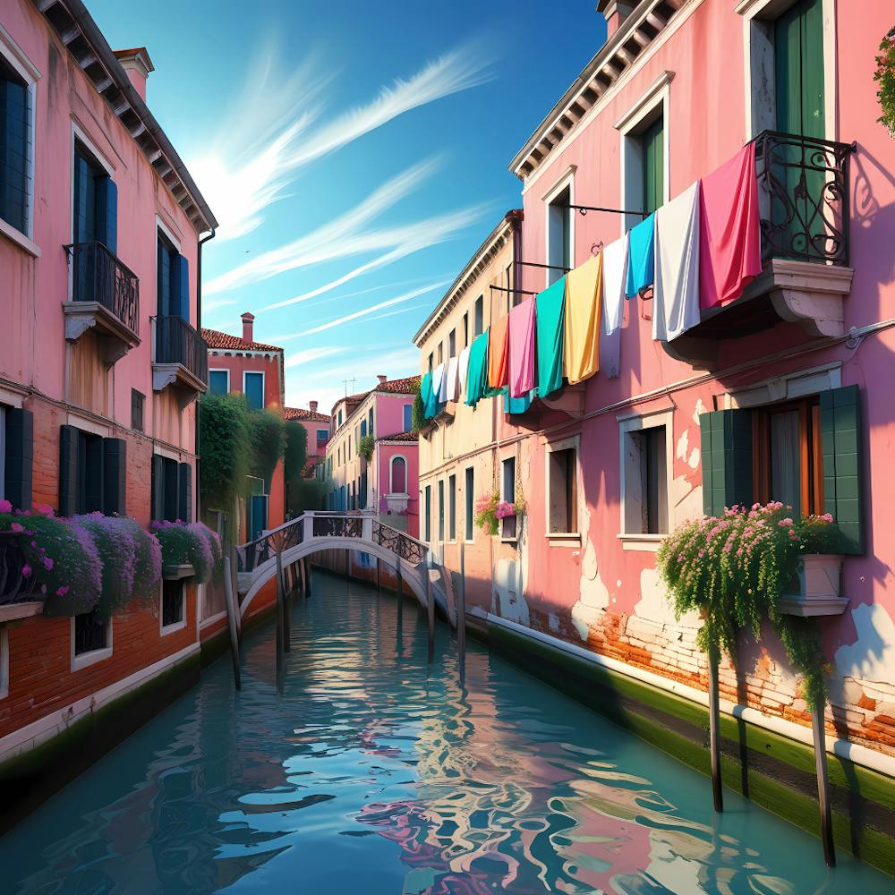 Laundry In Pink Houses In Venice