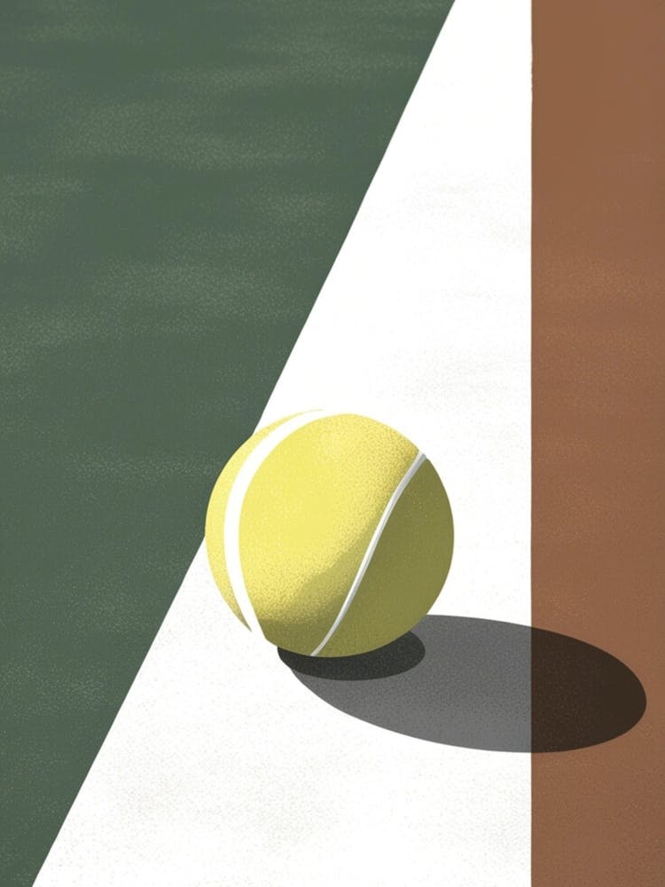 Tennis Ball On The Court