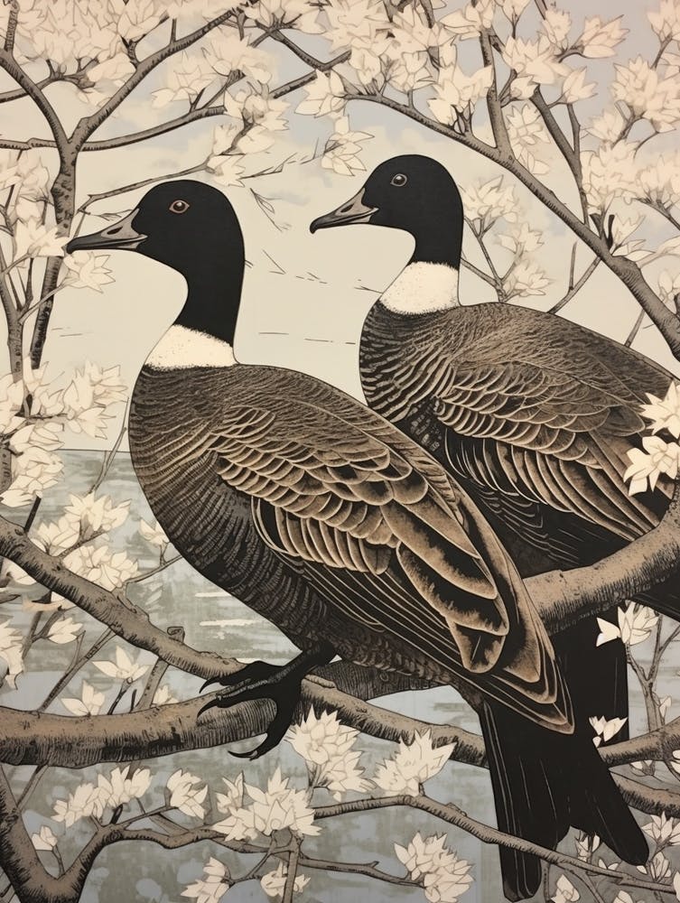Art Nouveau Birds Poster Goose  1